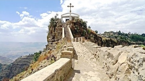 Gishen Maryam monastery where a piece of the True Cross is kept